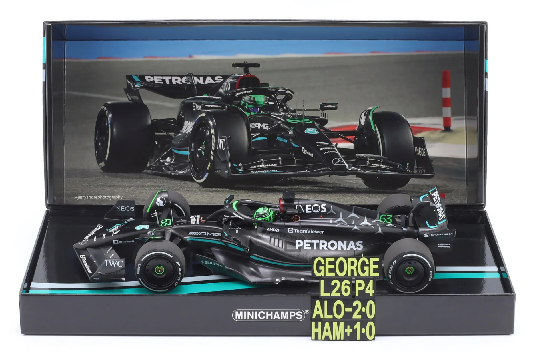 G. Russell Mercedes-AMG F1 W14 #63 7th Bahrain GP Formel 1 2023 1:18 Minichamps
