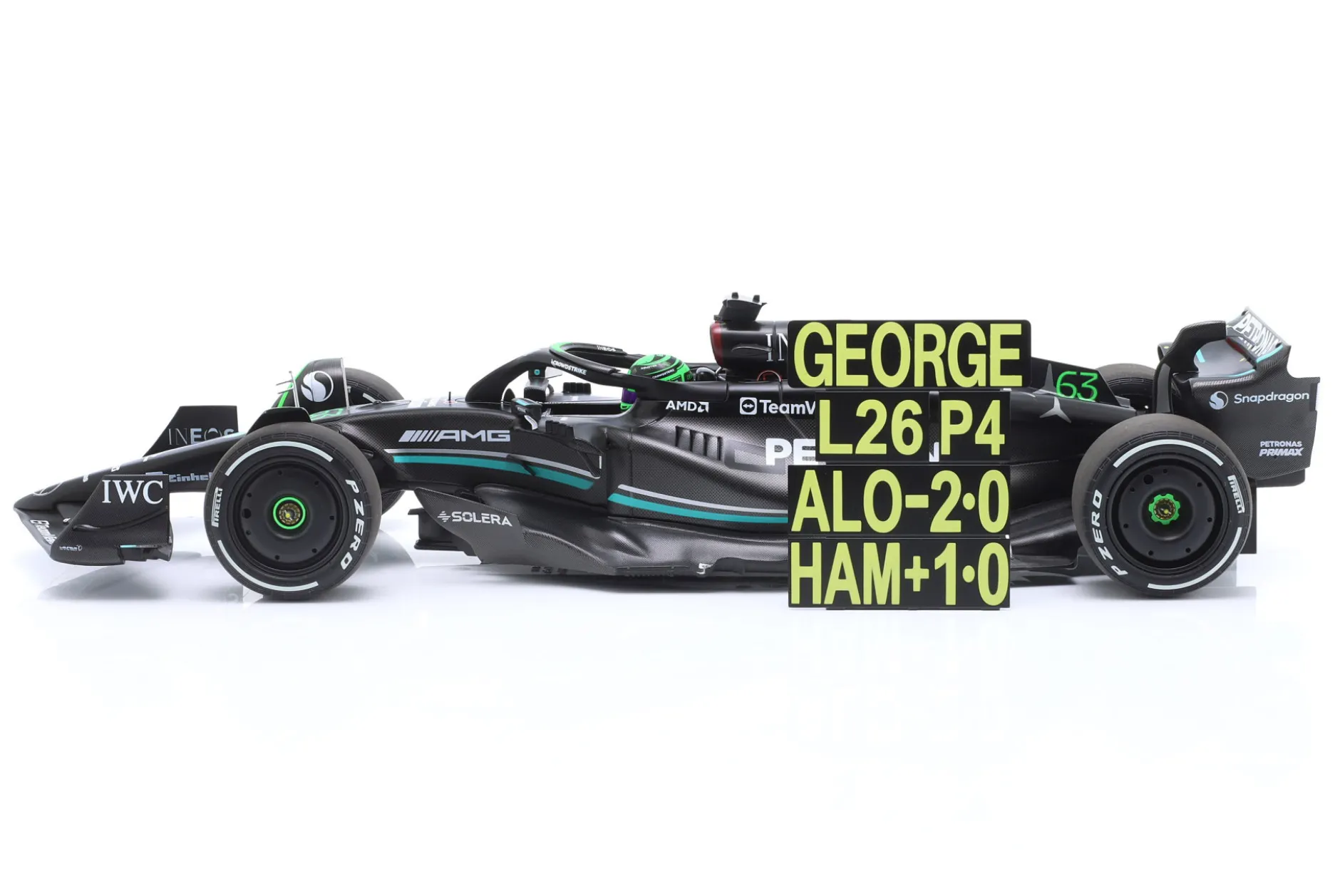 G. Russell Mercedes-AMG F1 W14 #63 7th Bahrain GP Formel 1 2023 1:18 Minichamps