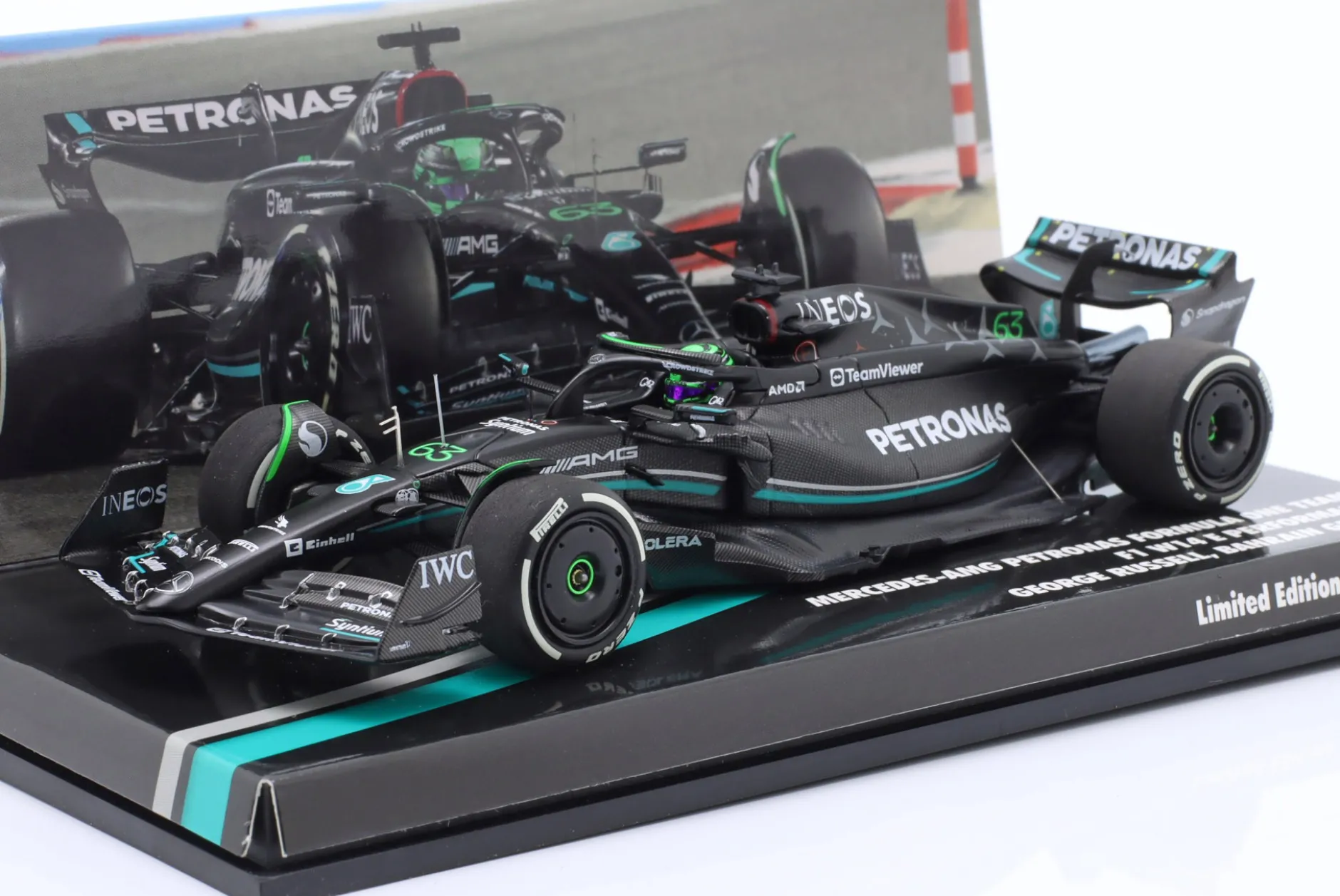 G. Russell Mercedes-AMG F1 W14 #63 7th Bahrain GP Formel 1 2023 1:43 Minichamps
