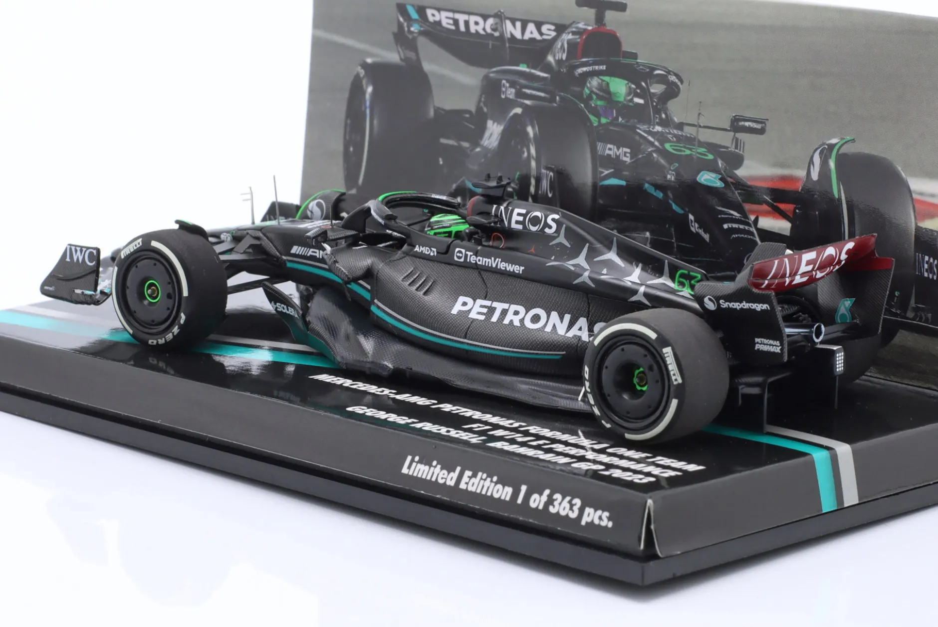 G. Russell Mercedes-AMG F1 W14 #63 7th Bahrain GP Formel 1 2023 1:43 Minichamps