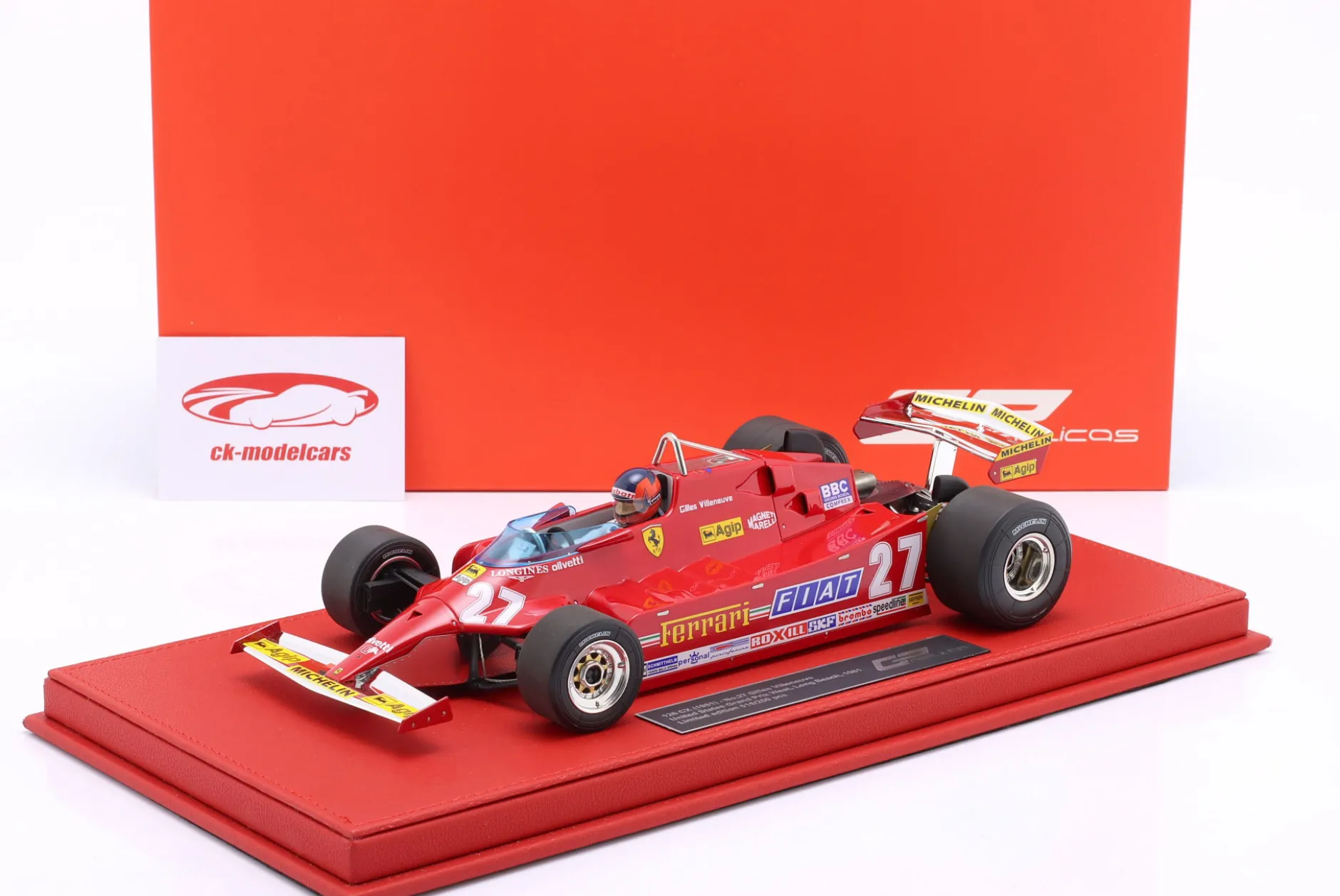 G. Villeneuve Ferrari 126CK #27 Long Beach USA GP Formel 1 1981 1:18 GP Replicas