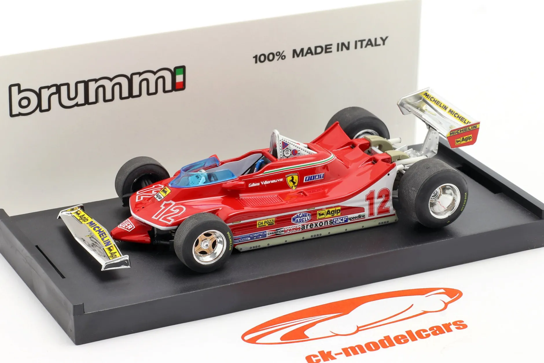 G. Villeneuve Ferrari 312 T4 #12 2nd Frankreich GP Formel 1 1979 1:43 Brumm