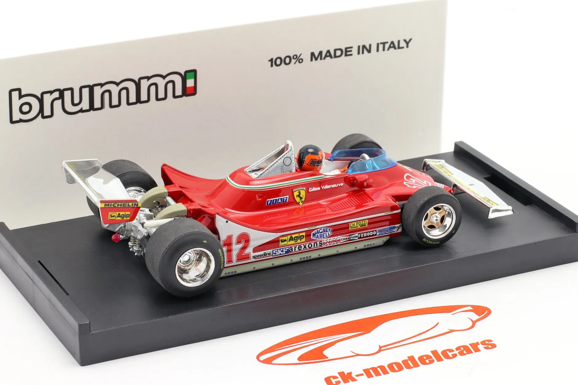 G. Villeneuve Ferrari 312 T4 #12 2. Platz GP Frankreich Formel 1 1979 1:43 Brumm