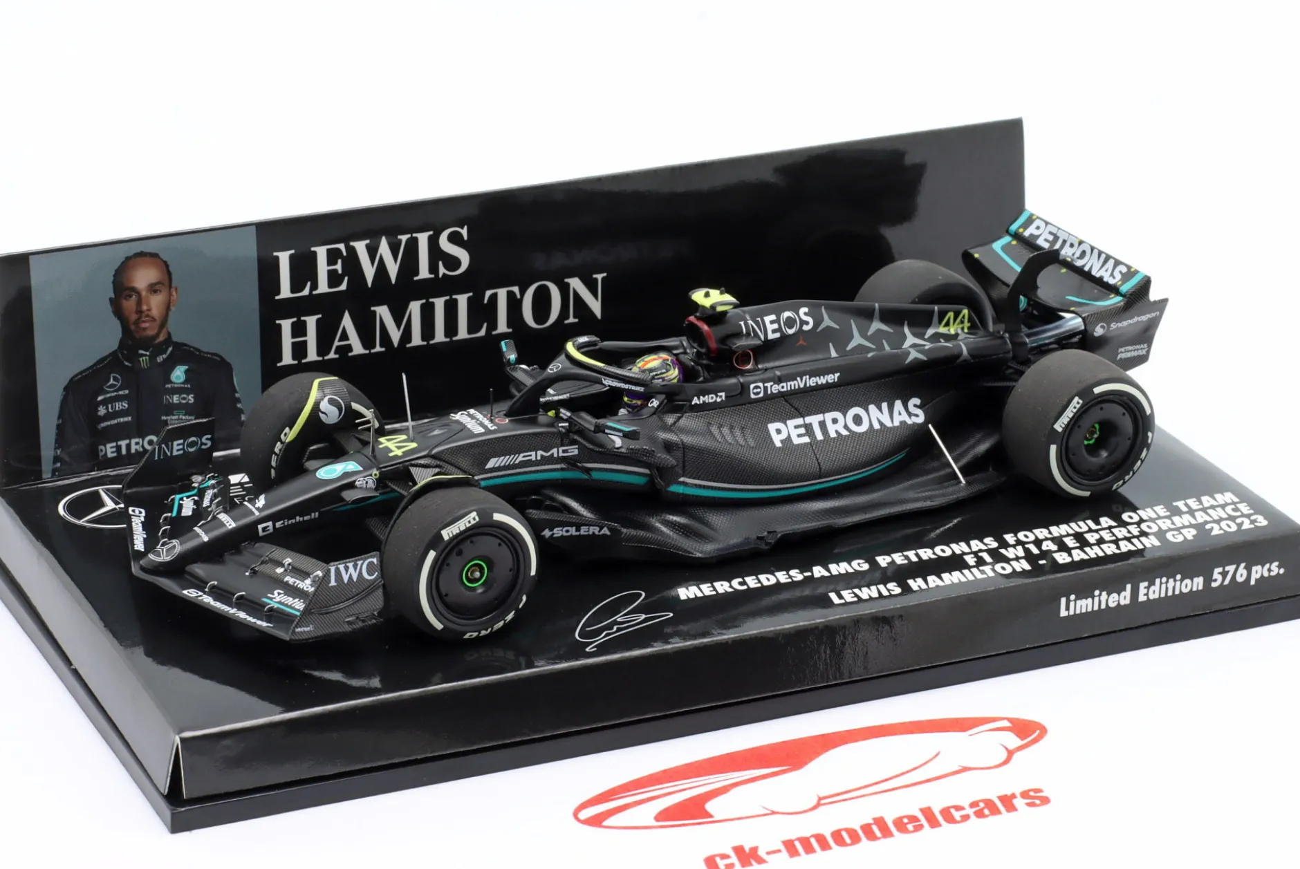 Hamilton Mercedes-AMG F1 W14 #44 5th Bahrain GP Formel 1 2023 1:43 Minichamps