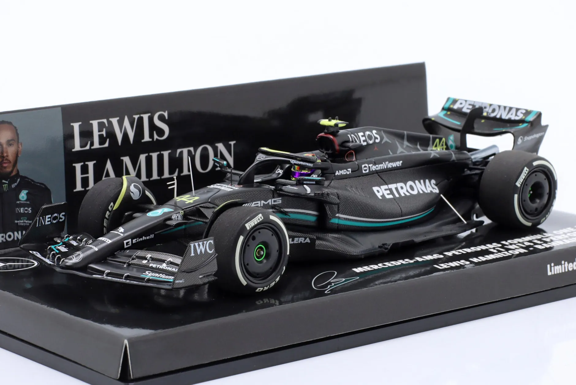Hamilton Mercedes-AMG F1 W14 #44 5th Bahrain GP Formel 1 2023 1:43 Minichamps