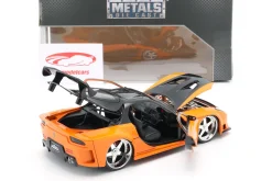 Han's Mazda RX-7 Fast & Furious Tokyo Drift (2006) orange / schwarz 1:24 Jada Toys