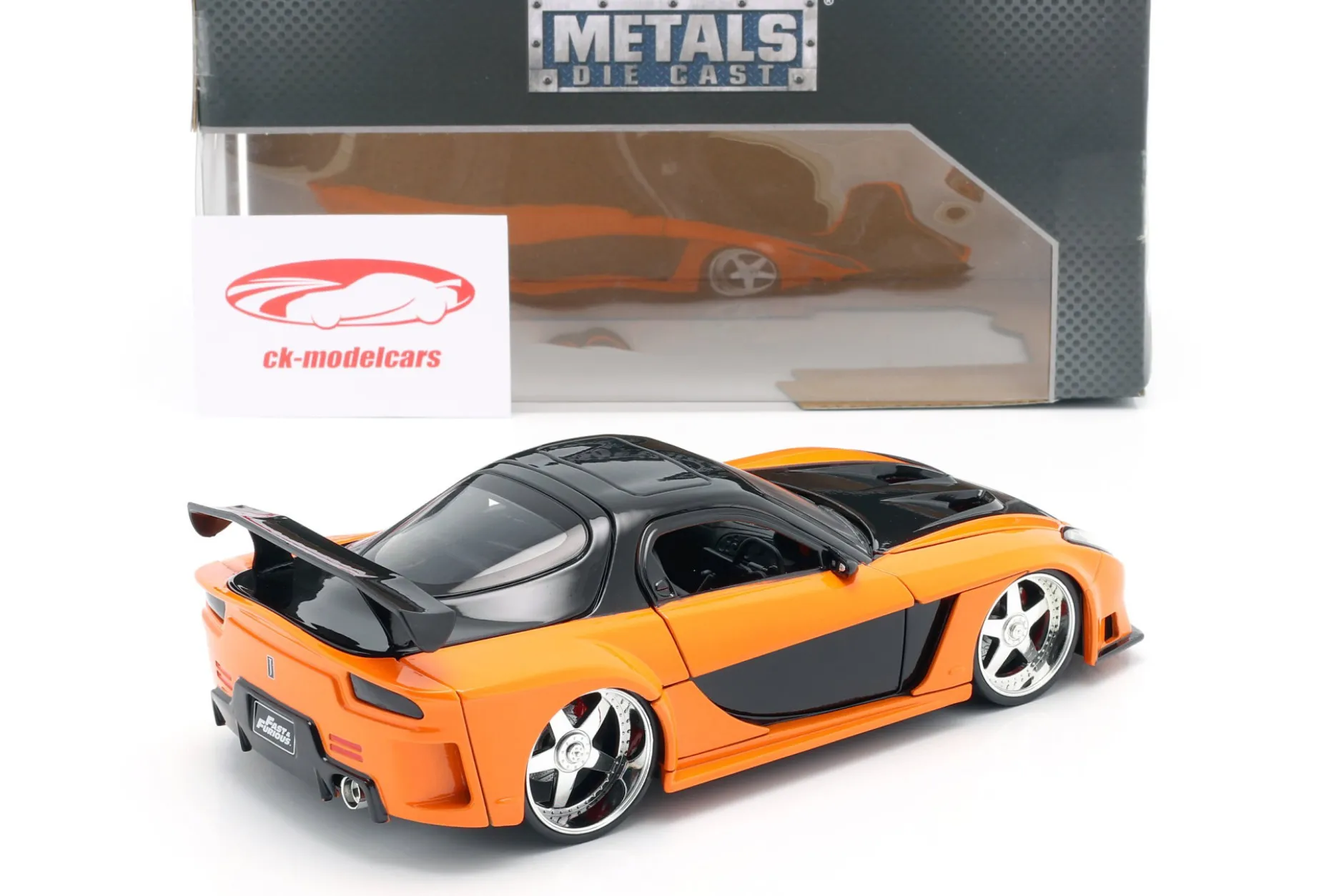 Han's Mazda RX-7 Fast & Furious Tokyo Drift (2006) orange / schwarz 1:24 Jada Toys
