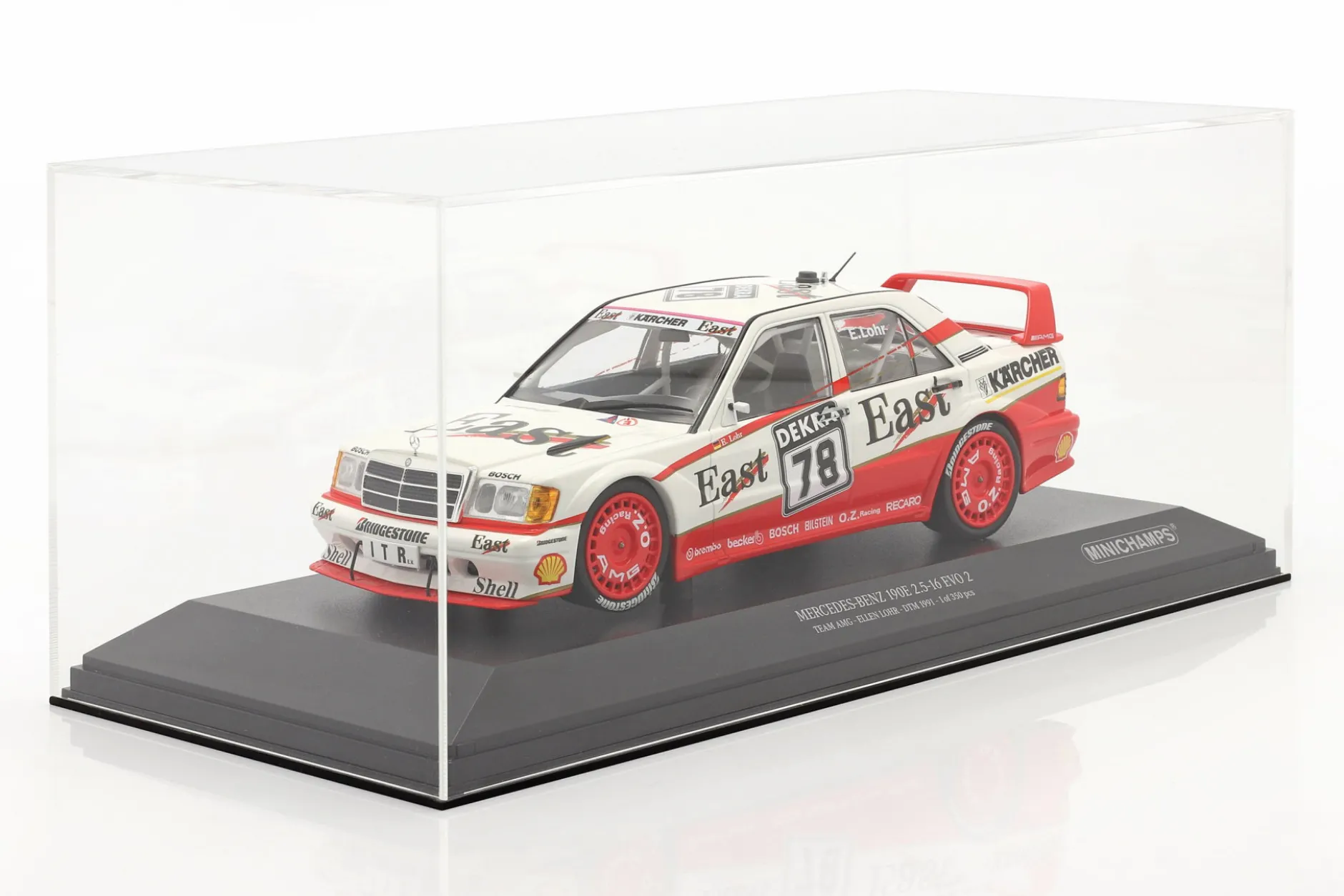 Hochwertige Acryl-Vitrine für Modellautos im Maßstab 1:18 mit Sockel SAFE