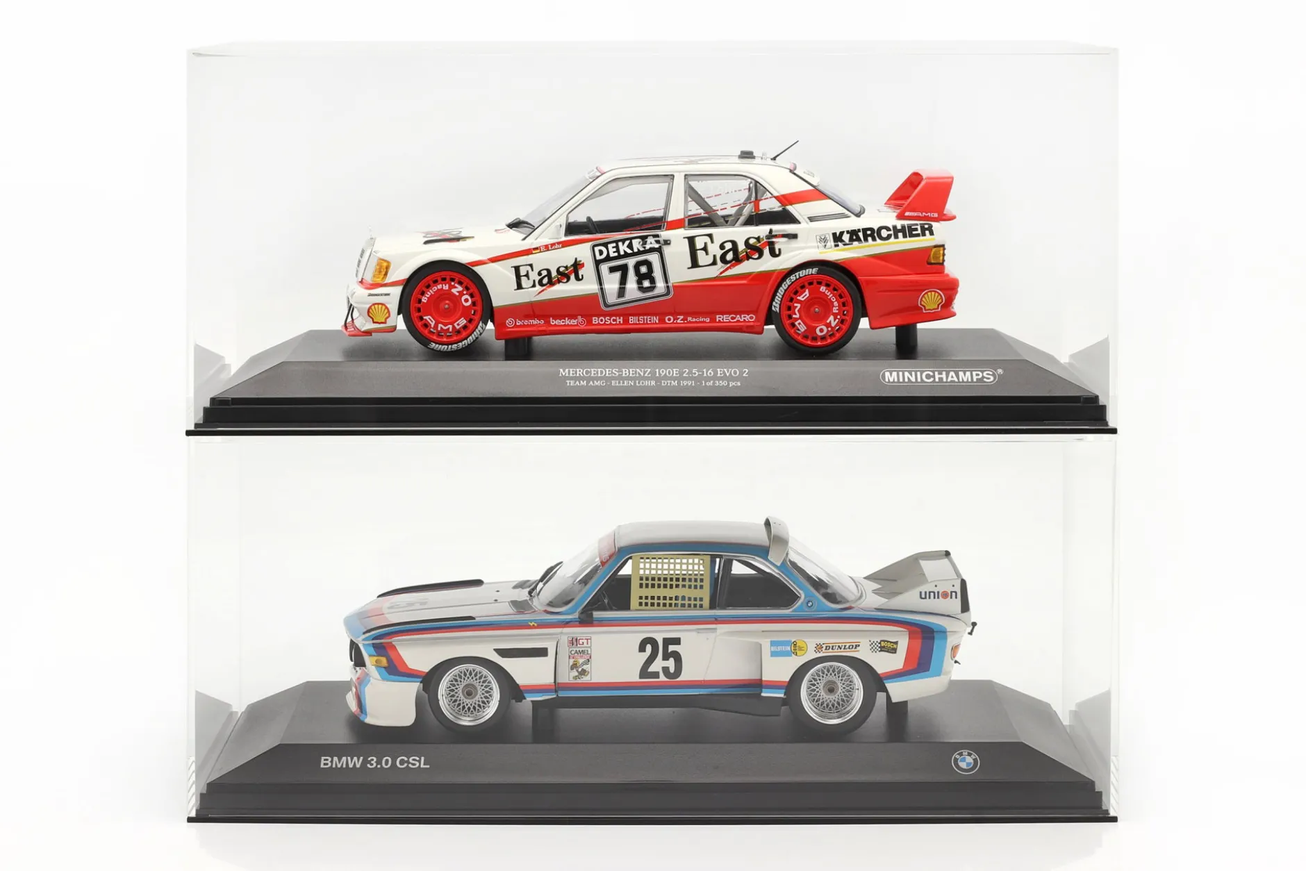 Hochwertige Acryl-Vitrine für Modellautos im Maßstab 1:18 mit Sockel SAFE