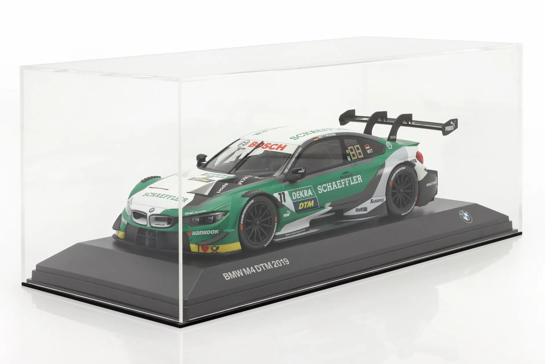 Hochwertige Acryl-Vitrine für Modellautos im Maßstab 1:18 mit Sockel SAFE