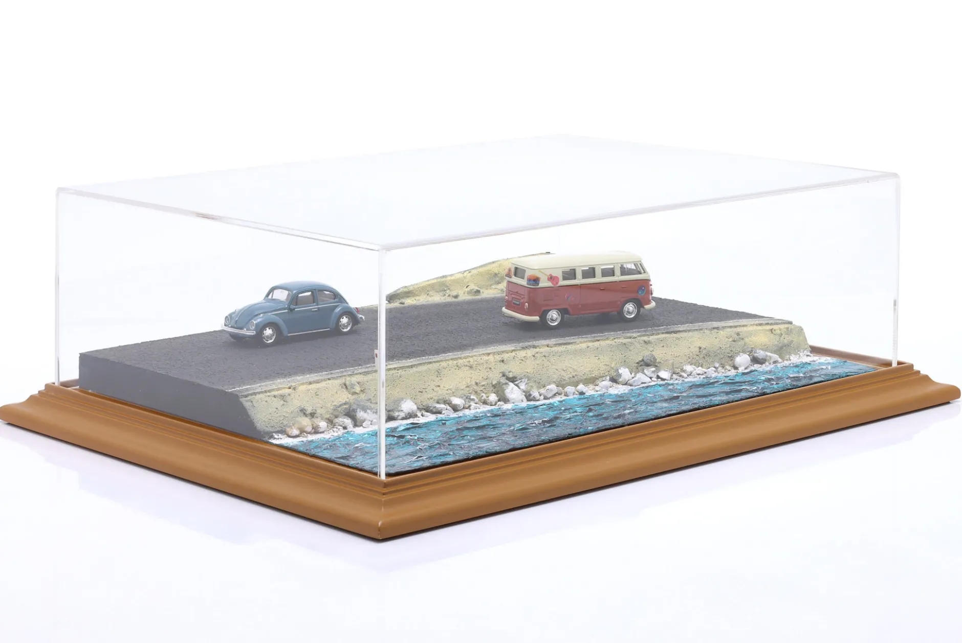 Hochwertige Acryl Vitrine mit Diorama-Bodenplatte Ocean Drive 1:24 / 1:18 Atlantic