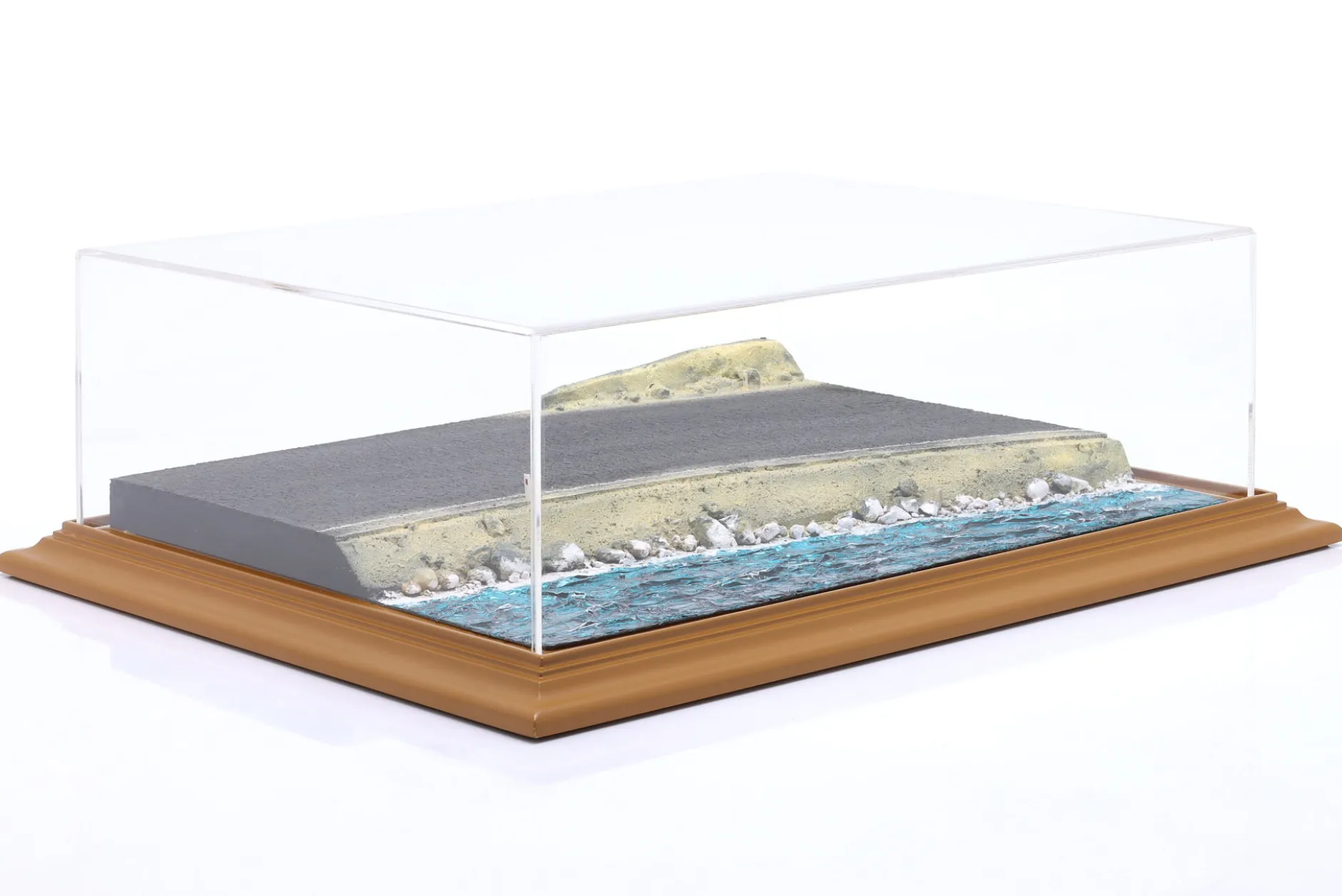 Hochwertige Acryl Vitrine mit Diorama-Bodenplatte Ocean Drive 1:24 / 1:18 Atlantic