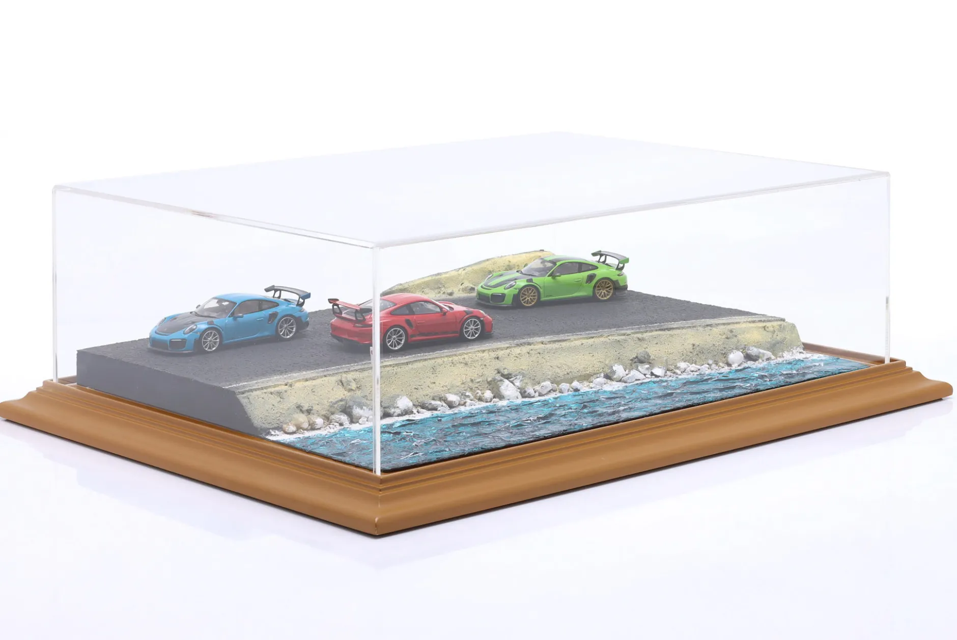 Hochwertige Acryl Vitrine mit Diorama-Bodenplatte Ocean Drive 1:24 / 1:18 Atlantic