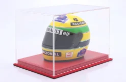 Hochwertige Acryl-Vitrine Mulhouse mit rotem Leder-Boden für Helme 1:2 Atlantic
