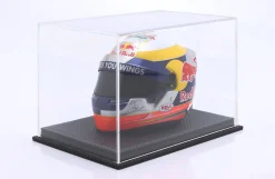 Hochwertige Acryl-Vitrine Mulhouse mit karbonschwarzem Leder-Boden für Helme 1:2 Atlantic