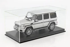 Hochwertige Vitrine mit Bodenplatte aus Leder für Modellautos im Maßstab 1:18 schwarz SAFE