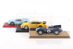 Hochwertige Vitrine mit Bodenplatte aus Leder für Modellautos im Maßstab 1:18 schwarz SAFE