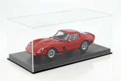 Hochwertige Vitrine mit Bodenplatte aus Leder für Modellautos im Maßstab 1:18 schwarz SAFE