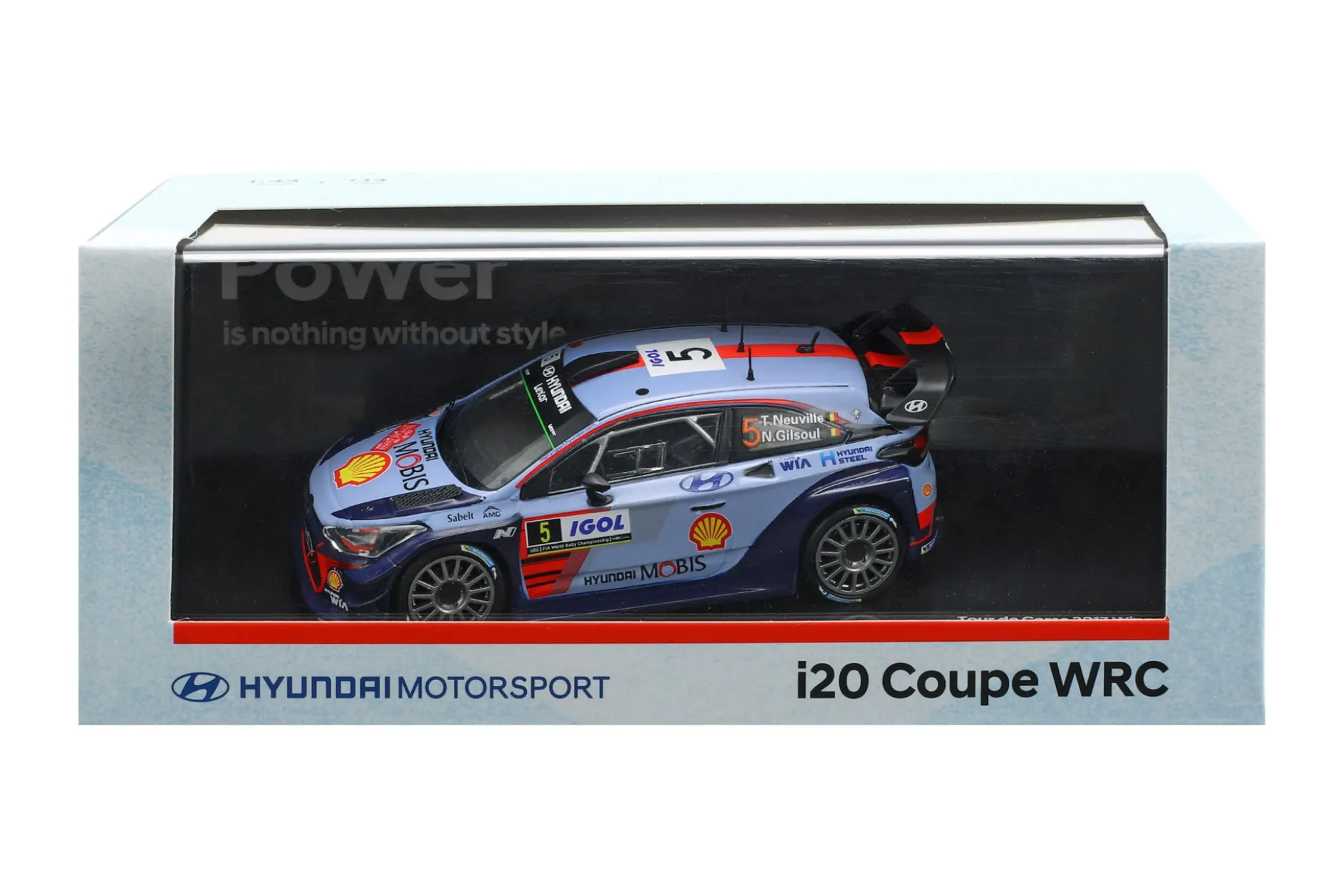 Hyundai i20 Coupe WRC #5 Winner Rallye Tour de Corse 2017 Neuville, Gilsoul 1:43 Ixo