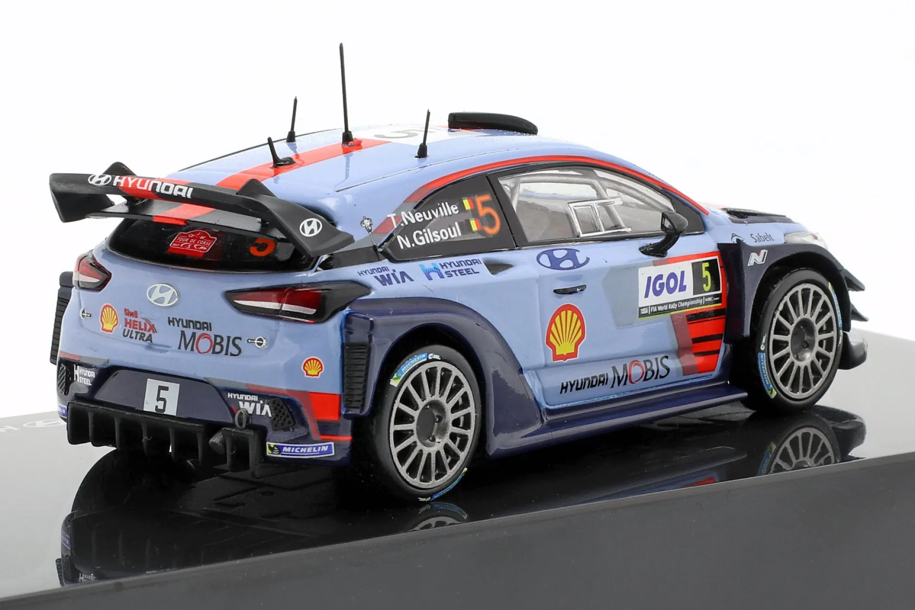 Hyundai i20 Coupe WRC #5 Winner Rallye Tour de Corse 2017 Neuville, Gilsoul 1:43 Ixo