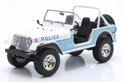 Jeep CJ-7 Clearwater Florida Police weiß / blau 1:18 Greenlight