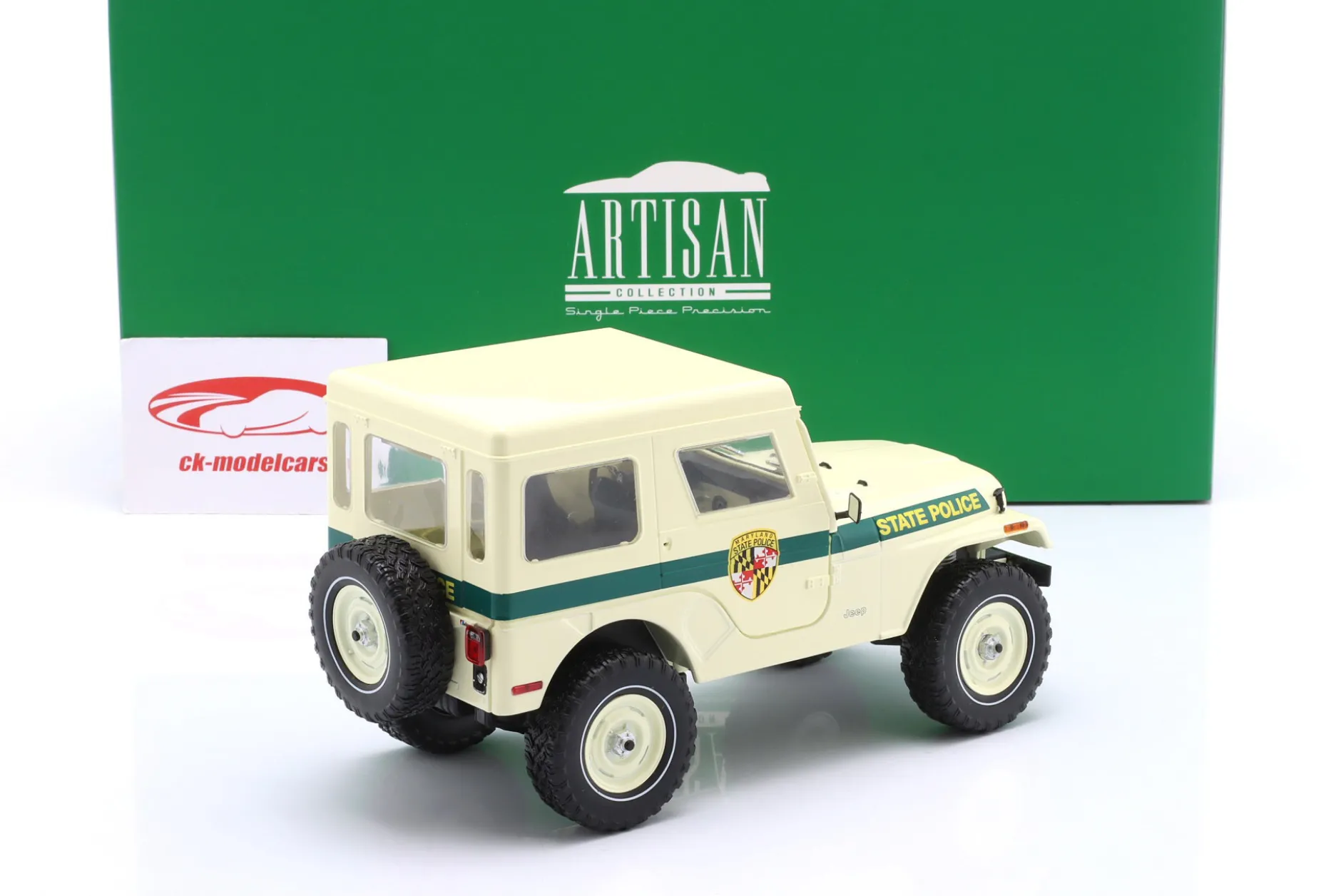 Jeep CJ-5 Maryland State Police 1983 creme weiß 1:18 Greenlight
