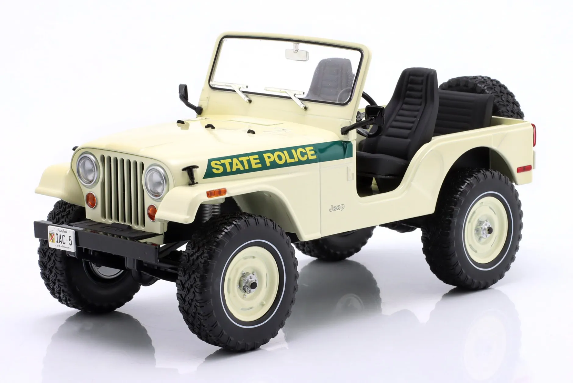 Jeep CJ-5 Maryland State Police 1983 creme weiß 1:18 Greenlight