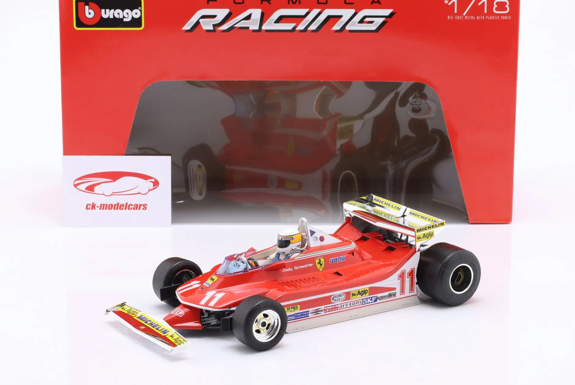 Jody Scheckter Ferrari 312T4 #11 Formel 1 Weltmeister 1979 Monaco GP 1:18 Bburago