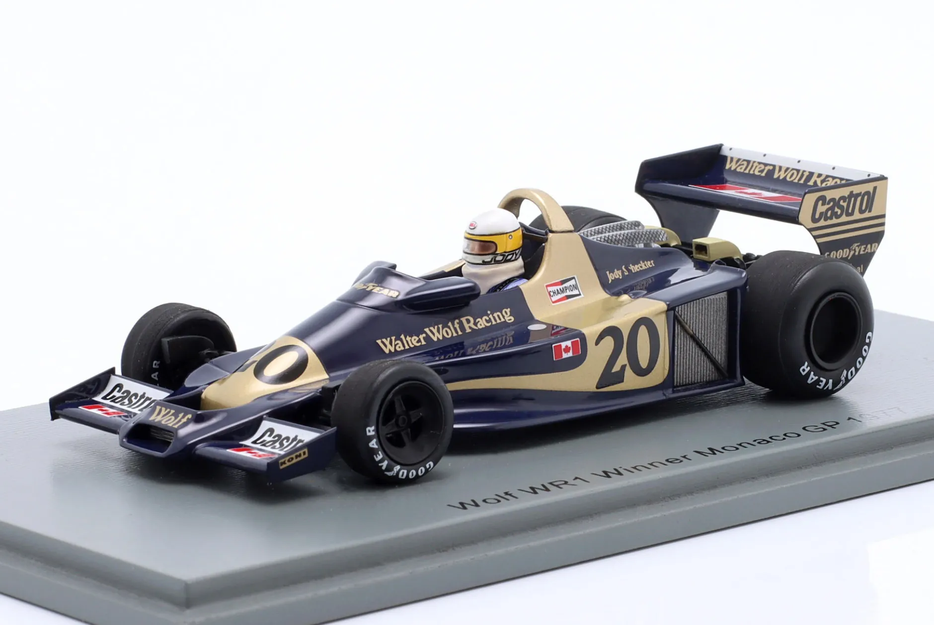 Jody Scheckter Wolf WR1 #20 Sieger Monaco GP Formel 1 1977 1:43 Spark