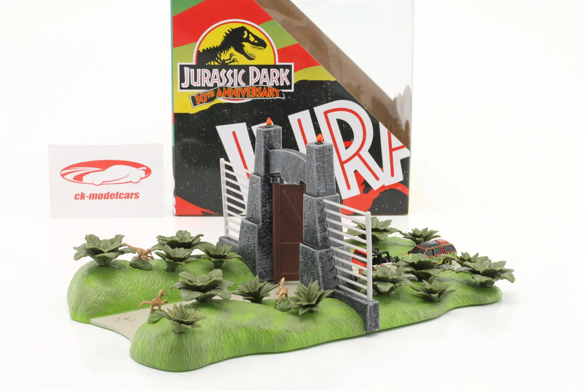 Jurassic Park 30th Anniversary Nano Scene with 2 cars Jada Toys