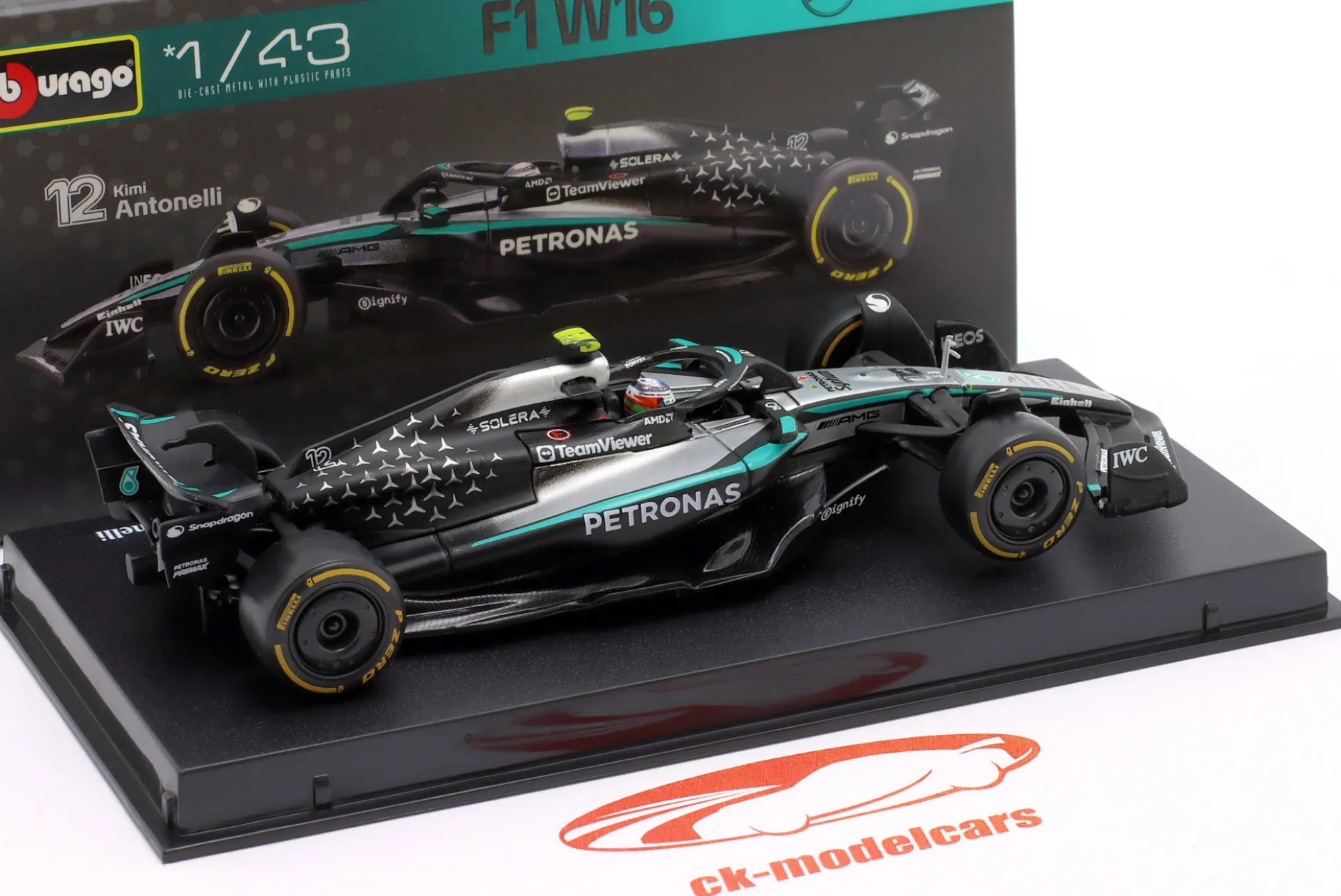 Kimi Antonelli Mercedes-AMG F1 W16 #12 Formel 1 2025 1:43 Bburago
