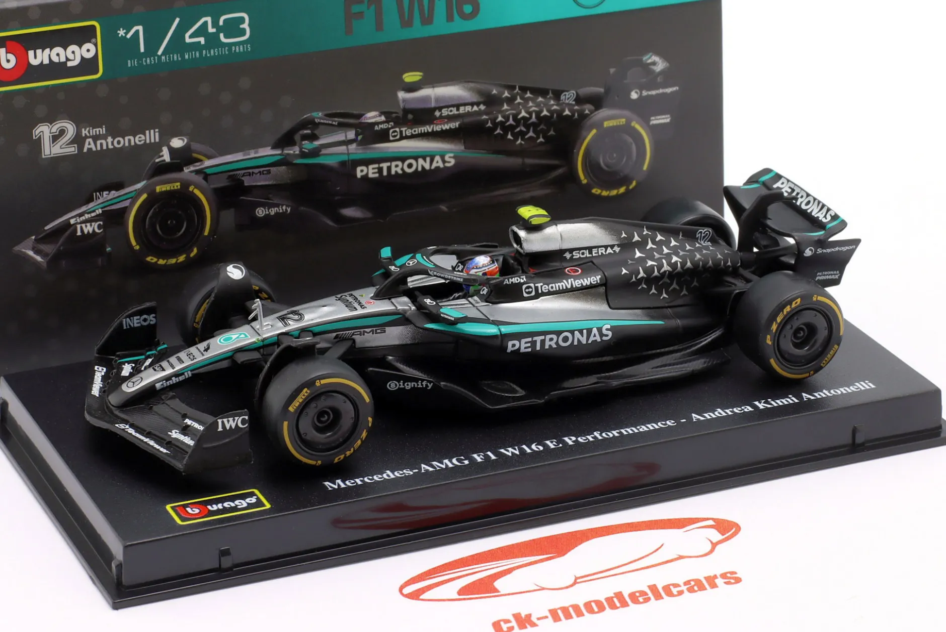 Kimi Antonelli Mercedes-AMG F1 W16 #12 Formel 1 2025 1:43 Bburago