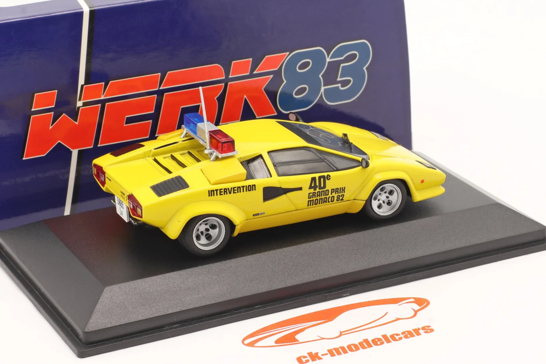 Lamborghini Countach Safety Car Monaco GP Formel 1 1982 gelb 1:43 Werk83