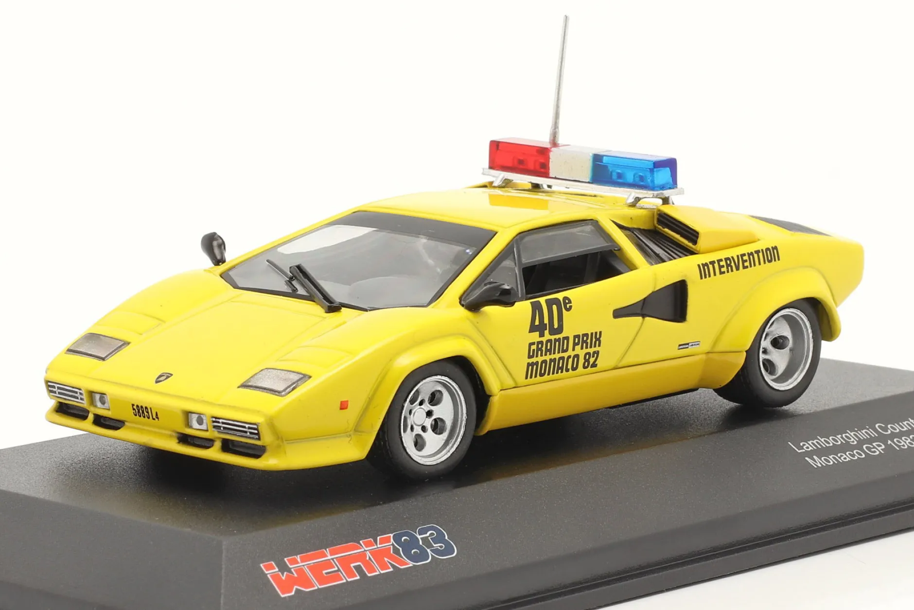 Lamborghini Countach Safety Car Monaco GP Formel 1 1982 gelb 1:43 Werk83