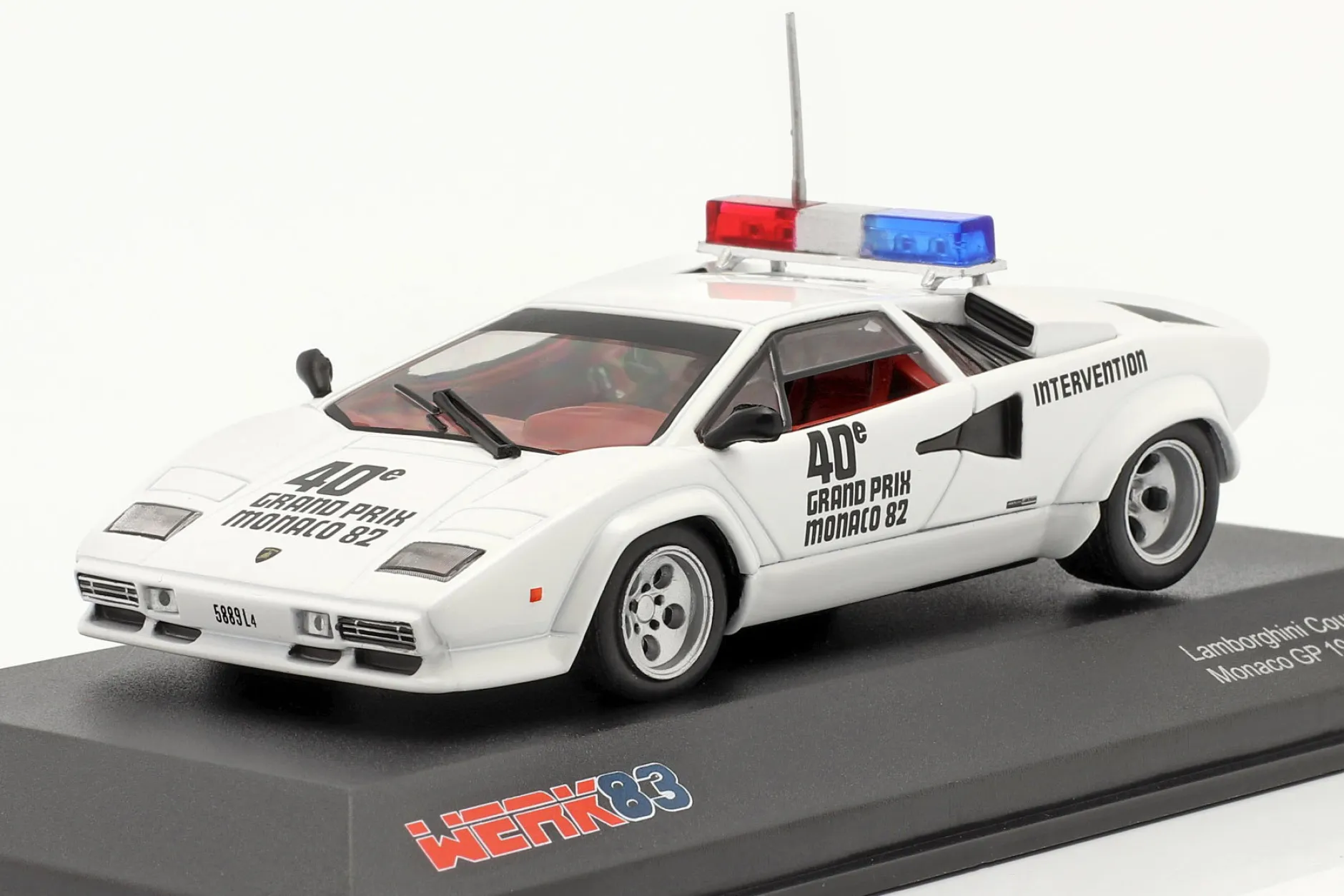 Lamborghini Countach Safety Car Monaco GP Formel 1 1982 1:43 Werk83