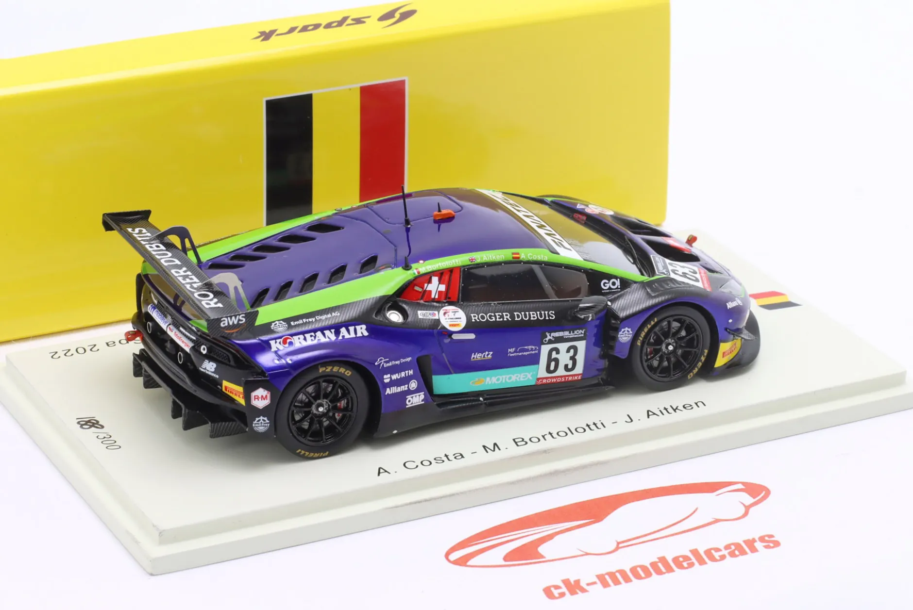 Lamborghini Huracan GT3 Evo #63 24h Spa 2022 Emil Frey Racing 1:43 Spark