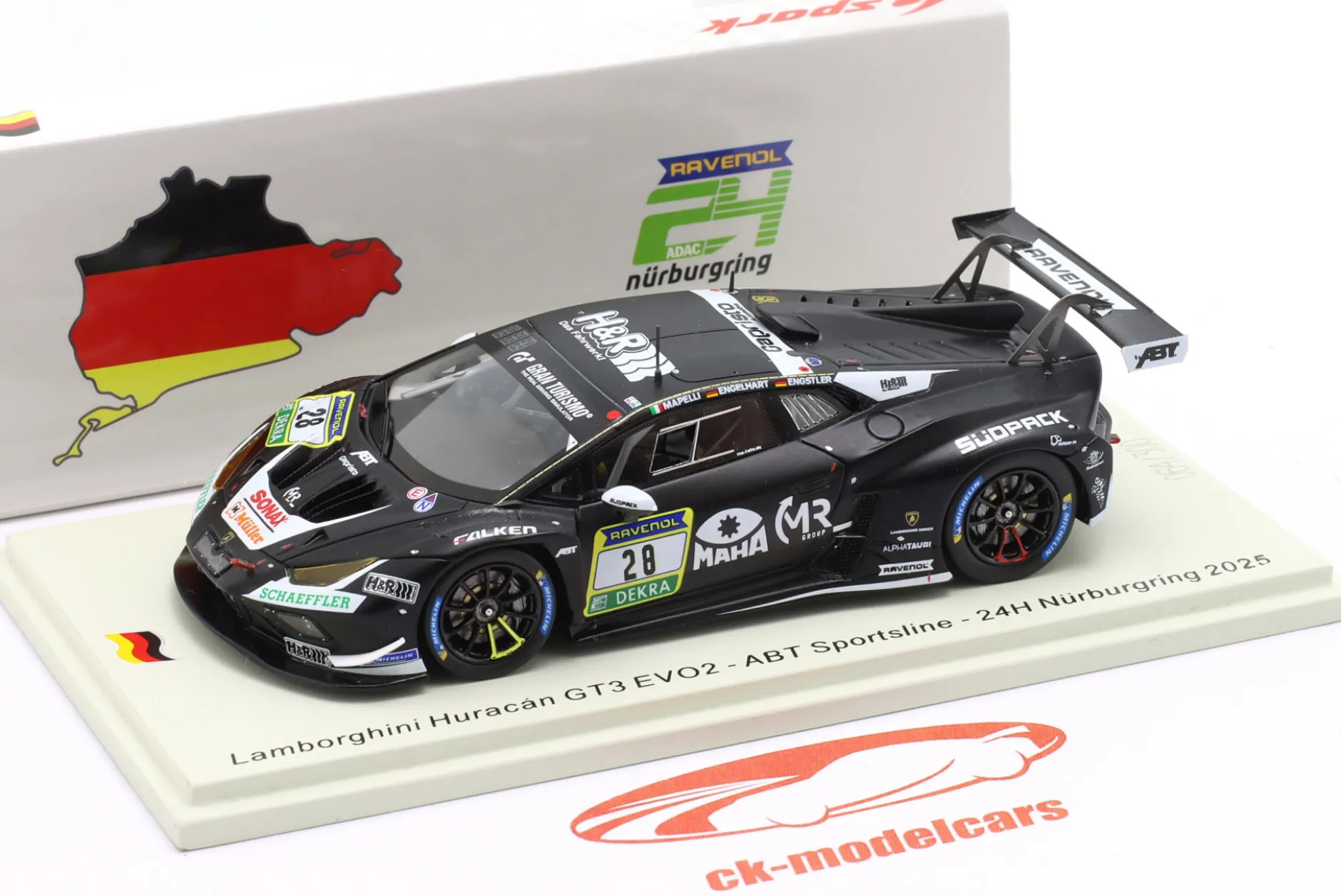 Lamborghini Huracan GT3 EVO2 #28 5th 24h Nürburgring 2025 Abt Sportsline 1:43 Spark