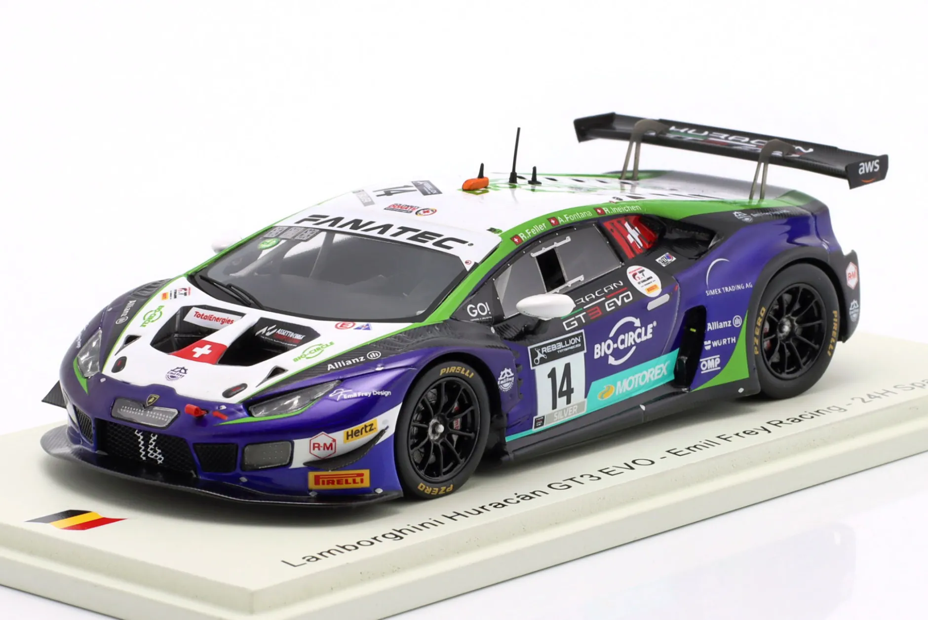 Lamborghini Huracán GT3 Evo #14 24h Spa 2021 Emil Frey Racing 1:43 Spark