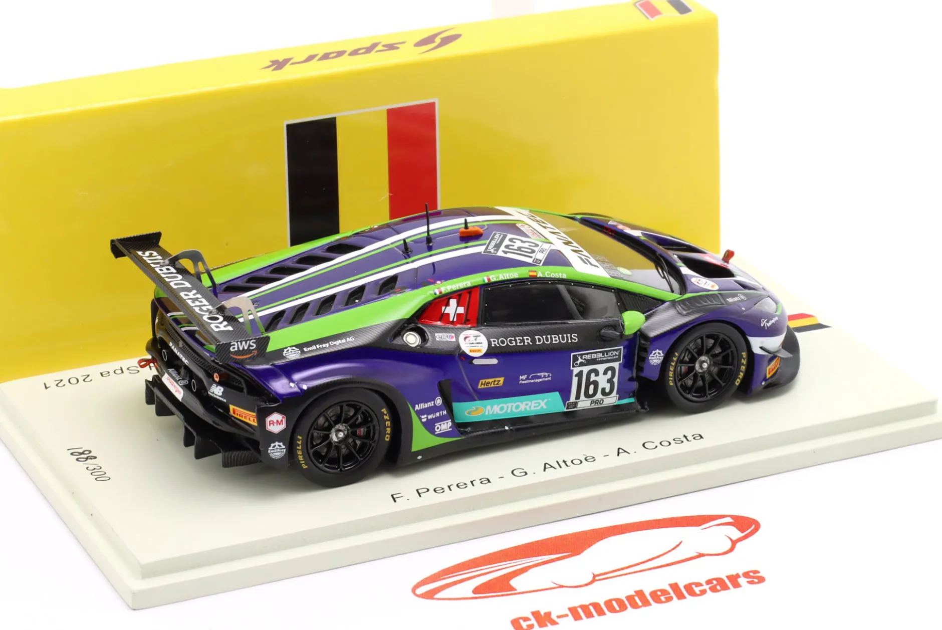 Lamborghini Huracán GT3 Evo #163 24h Spa 2021 Emil Frey Racing 1:43 Spark