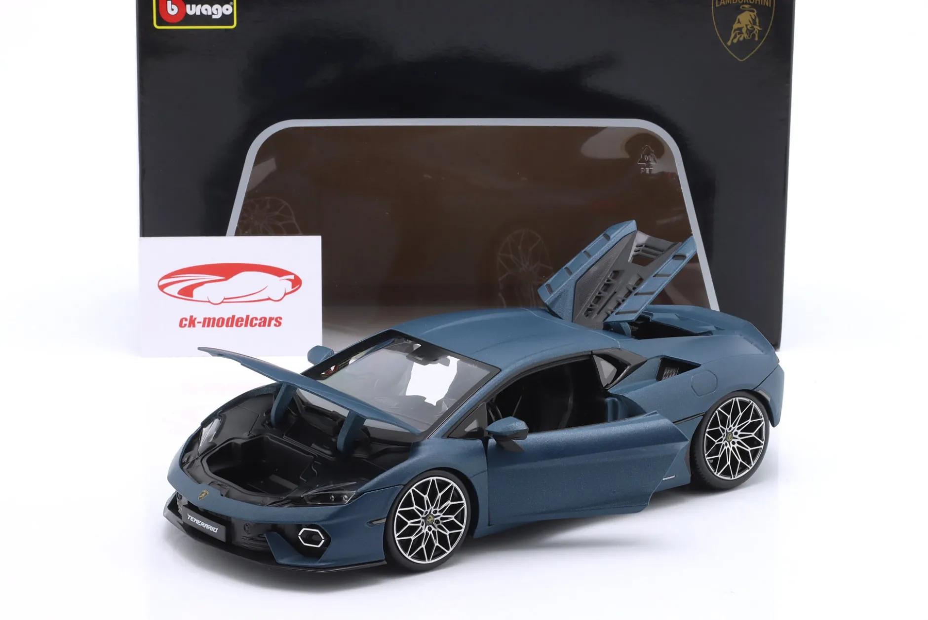 Lamborghini Temerario Baujahr 2024 mattblau 1:18 Bburago