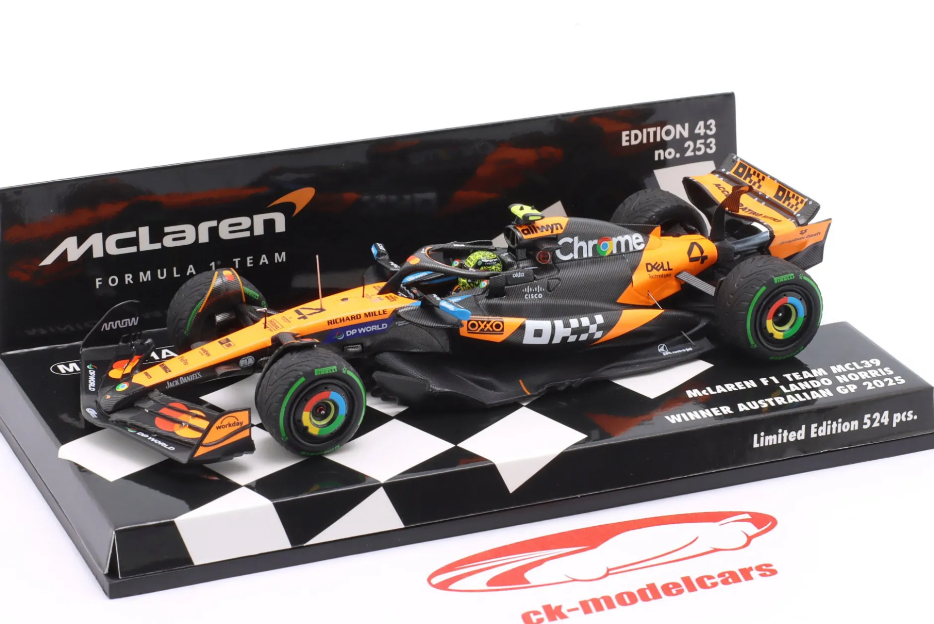 Lando Norris McLaren MCL39 #4 Formel 1 Weltmeister 2025 1:43 Minichamps