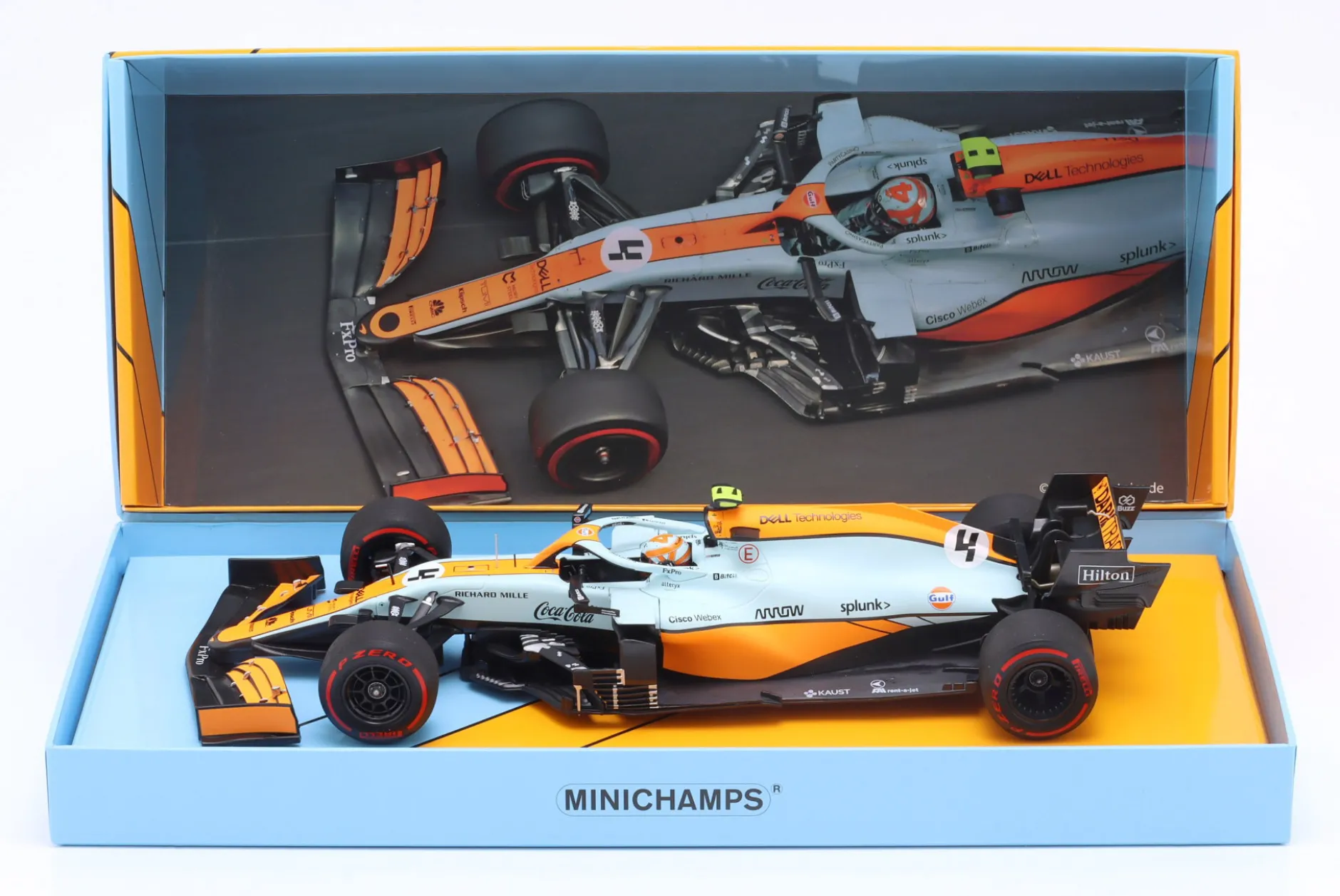 Lando Norris McLaren MCL35M Gulf #4 3rd Monaco GP Formel 1 2021 1:18 Minichamps
