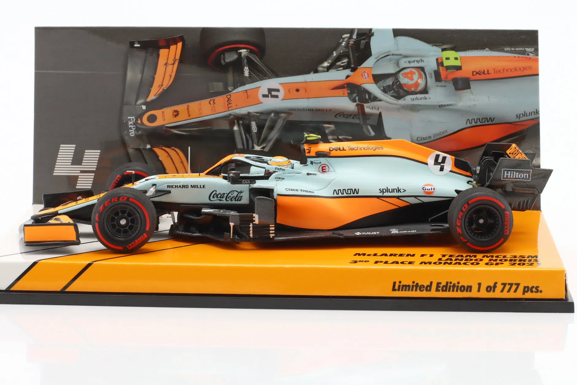 Lando Norris McLaren MCL35M #4 3rd Monaco GP Formel 1 2021 1:43 Minichamps