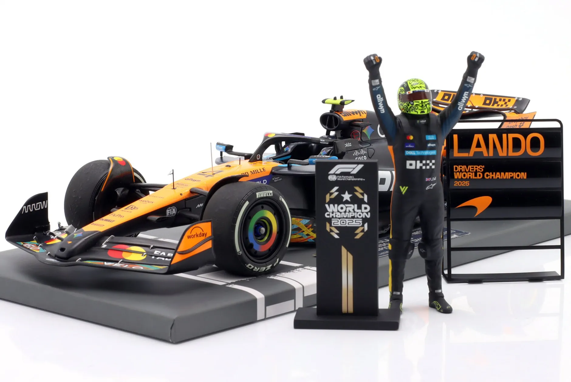 Lando Norris McLaren MCL39 #4 3rd Abu Dhabi GP Formel 1 Weltmeister 2025 1:18 Minichamps