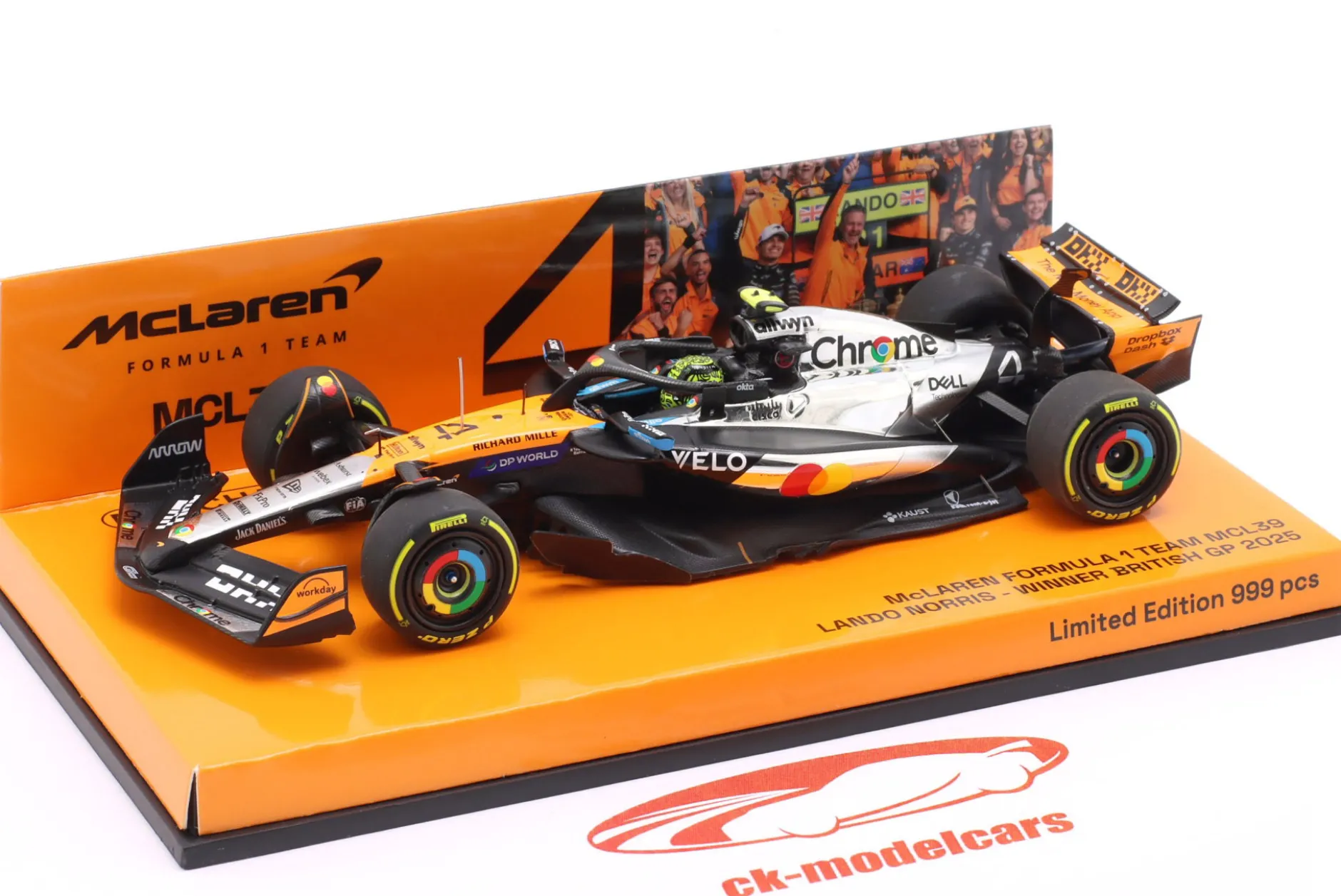 Lando Norris McLaren MCL39 #4 Sieger British GP Formel 1 Weltmeister 2025 1:43 Minichamps