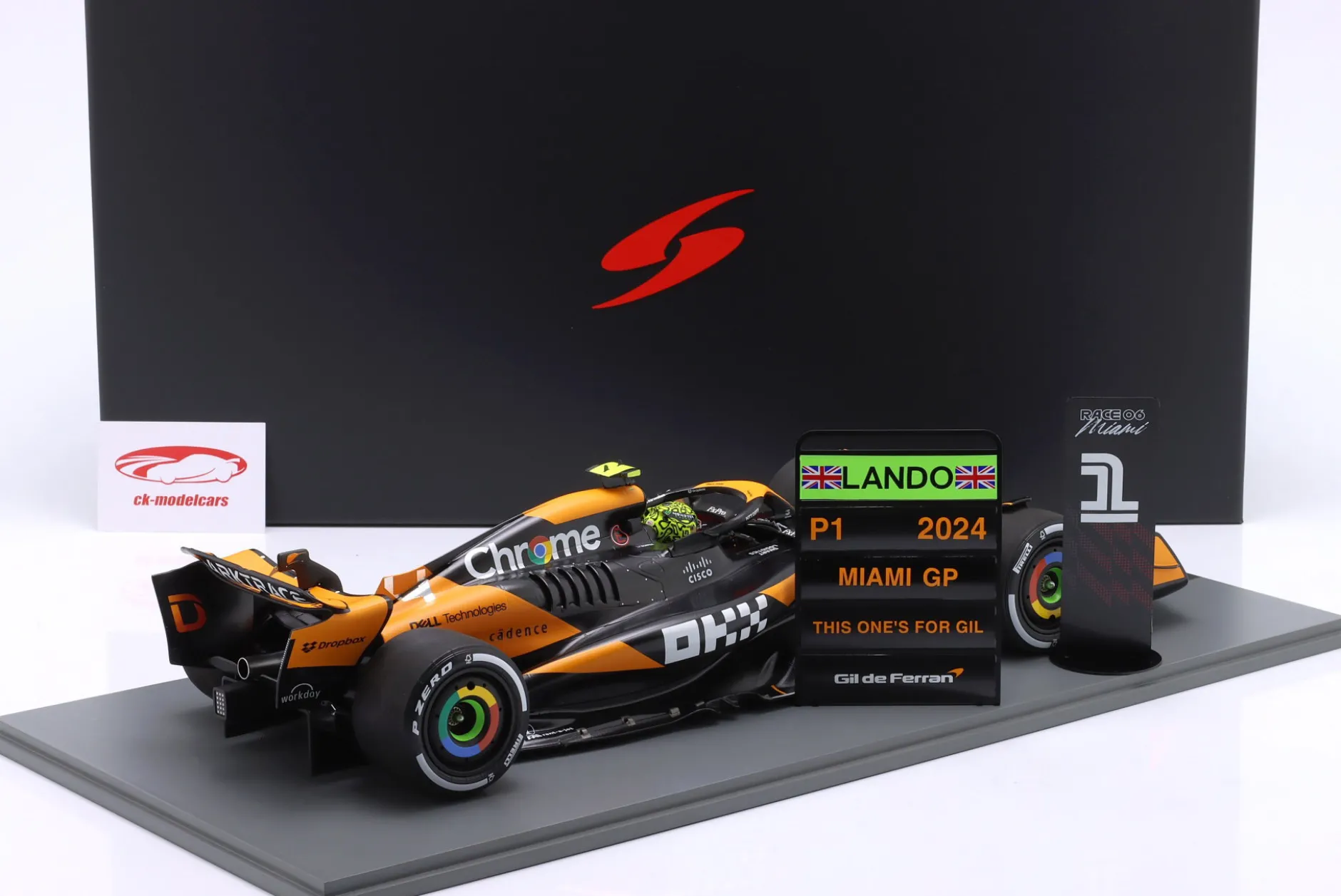 Lando Norris McLaren MCL38 #4 Sieger Miami GP Formel 1 2024 1:12 Spark