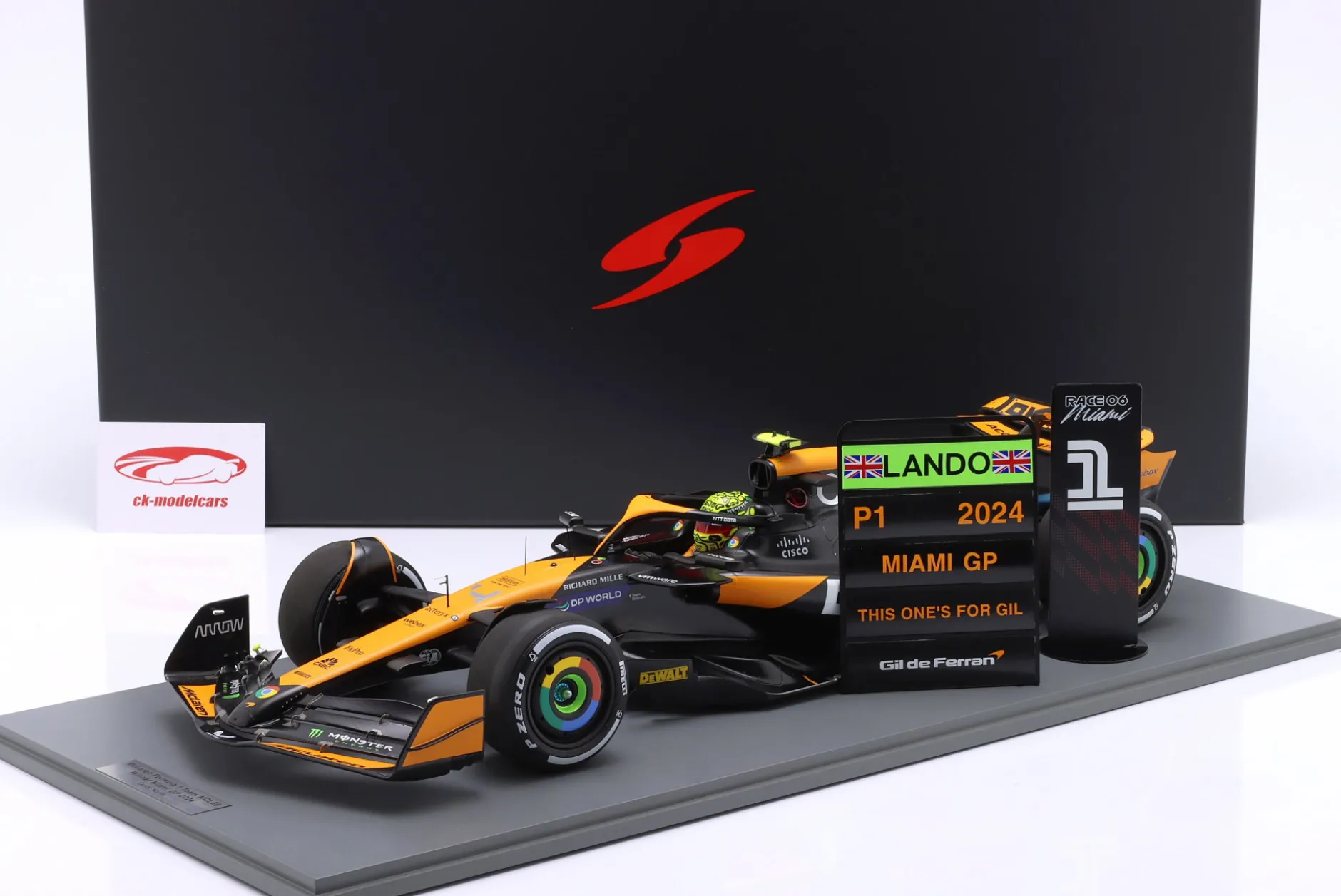 Lando Norris McLaren MCL38 #4 Sieger Miami GP Formel 1 2024 1:12 Spark