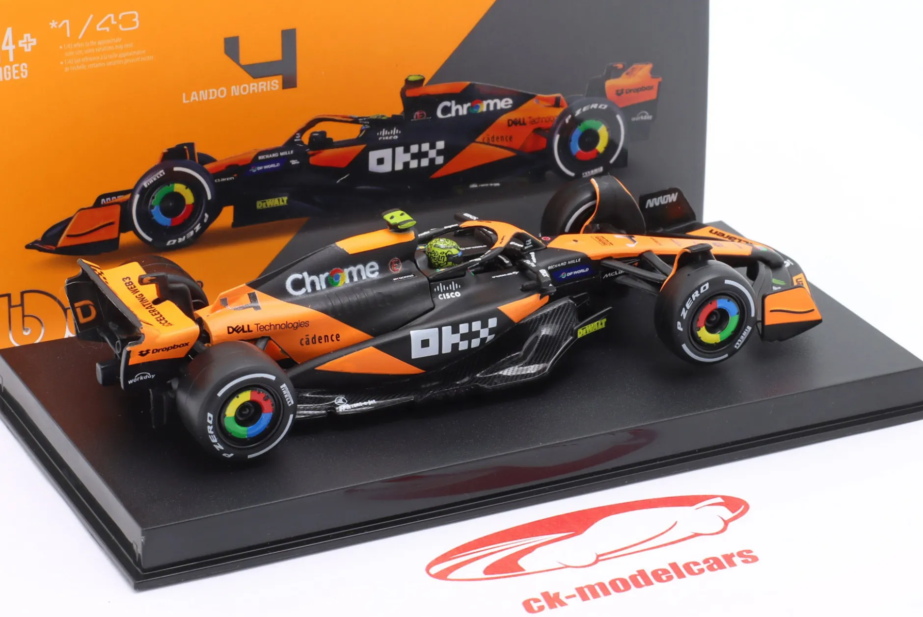 Lando Norris McLaren MCL38 #4 Sieger Miami GP Formel 1 2024 1:43 Bburago