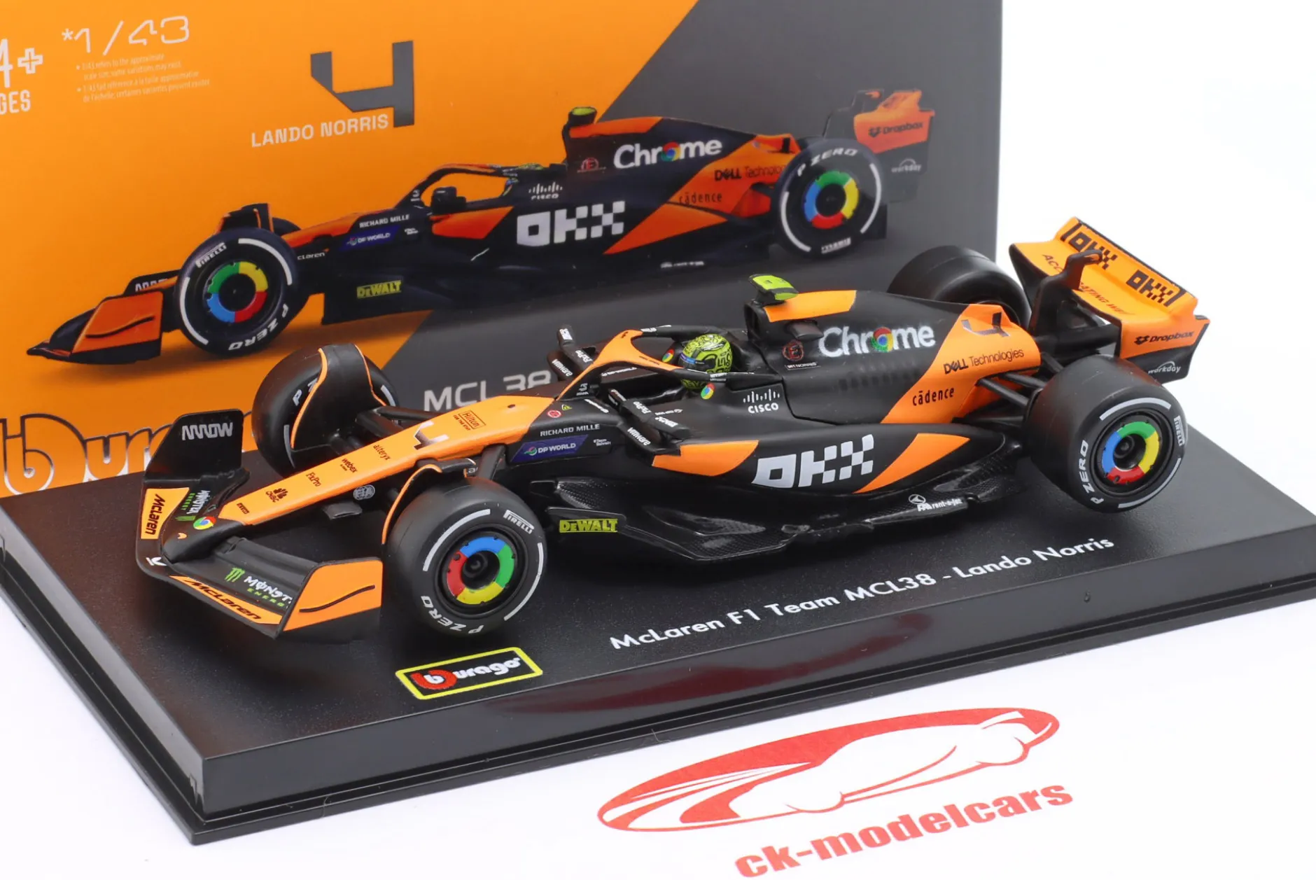 Lando Norris McLaren MCL38 #4 Sieger Miami GP Formel 1 2024 1:43 Bburago