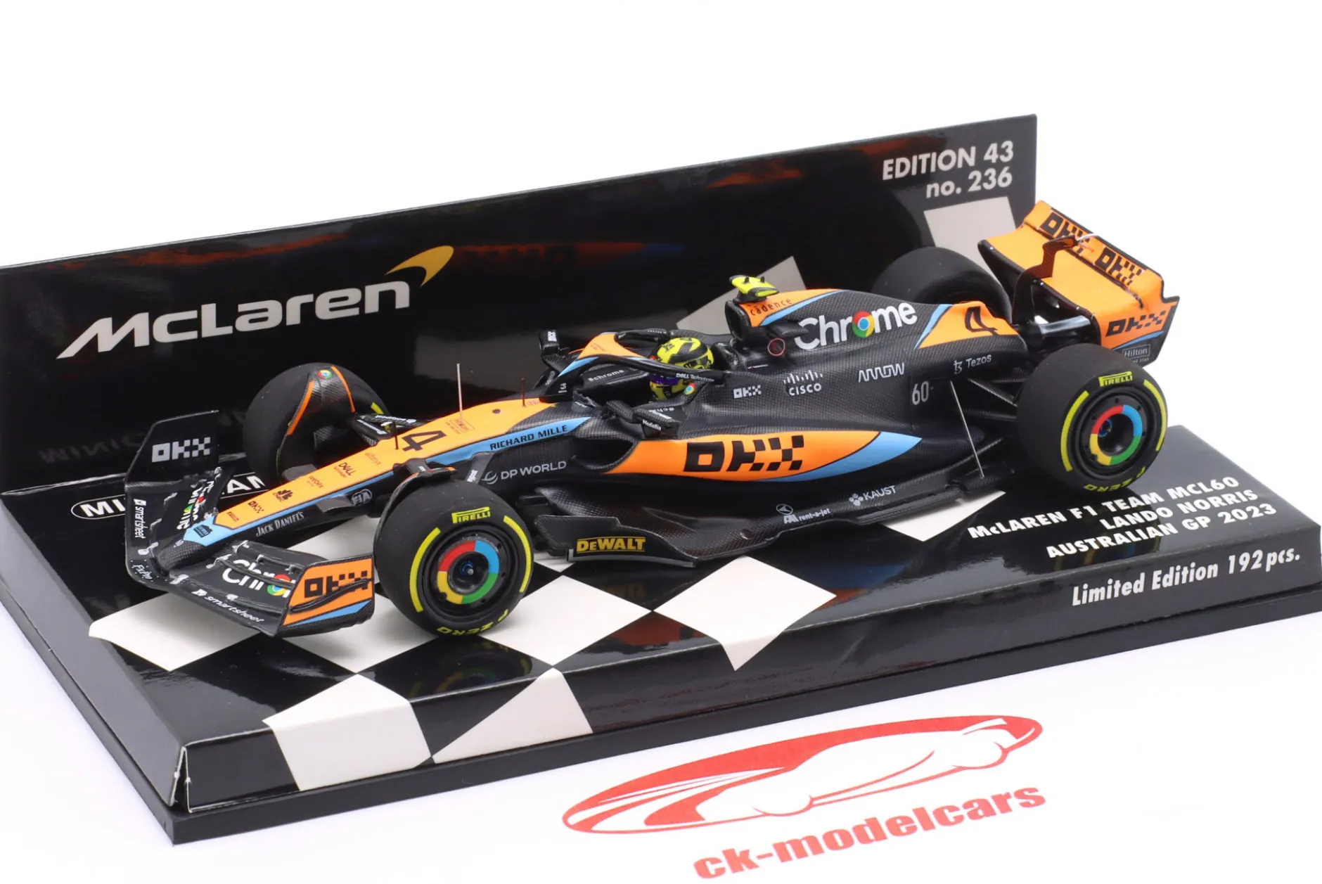 Lando Norris McLaren MCL60 #4 6th Australien GP Formel 1 2023 1:43 Minichamps